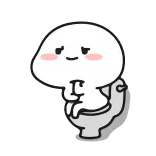 🤔 carino, cartone animato, gabinetto, seduto, personaggio, divertente whatsapp sticker