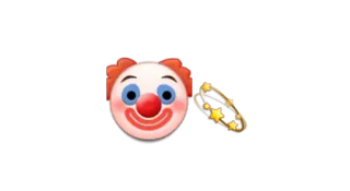 🤡 Clown, Emoji, Halo, Sterren, Gezicht telegram sticker