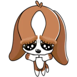 😔 chó, dễ thương, động vật, chó con, hoạt hình, buồn telegram sticker