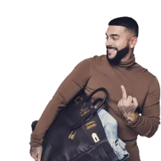 🖕 가운데 손가락, 제스처, 남자, 지갑, 부자 telegram sticker