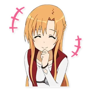 ☺️ Asuna Yuuki Sword Art Online 애니메이션, 캐릭터, 미소, 소녀 telegram sticker
