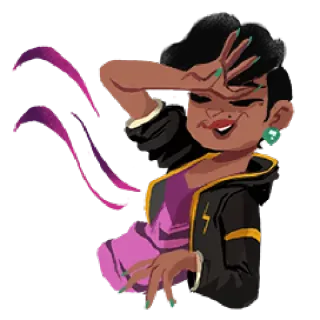 😎 femme, dessin animé, personnage, pose, animation, geste telegram sticker