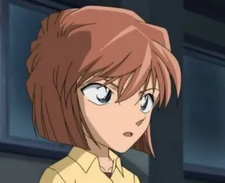 😦 Ran Mori Detective Conan anime, kreskówka, Ran Mori, Detektyw Conan, postać, dziewczyna telegram sticker