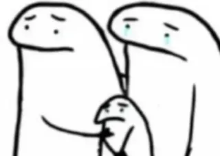 😓 грусть, плач, поддержка, депрессия, Florkofcows, комикс, человечки whatsapp sticker