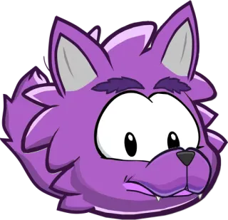 🐺 viola, lupo, cartone animato, animale, carino, mostro, adesivo telegram sticker
