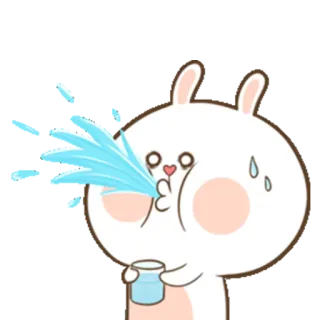 💦 Kaninchen, trinken, Wasser, süß, Tier telegram sticker