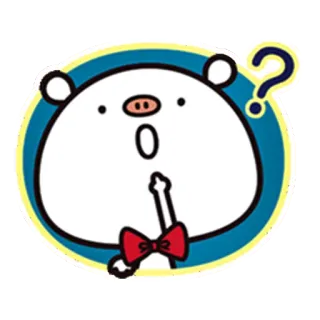 🤔 maiale, cartone animato, animale, punto interrogativo, pensando, confuso telegram sticker