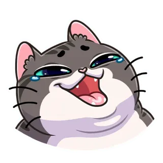 😂 kucing, binatang, senang, bahagia, tertawa, menangis, stiker whatsapp sticker