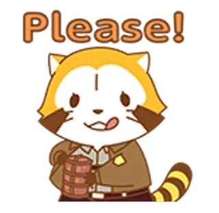 💣 Please! procione, carino, per favore, animale, elemosinando telegram sticker