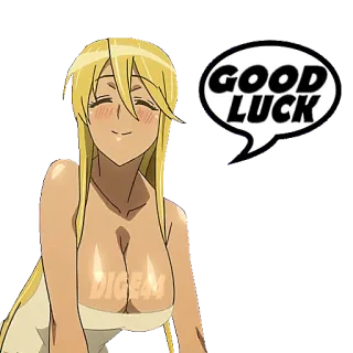 😇 GOOD LUCK アニメ, 女性, 幸運, ステッカー telegram sticker