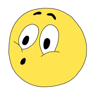 😯 Emoji, Desenho animado, Rosto, Expressão, Chocado, Amarelo whatsapp sticker
