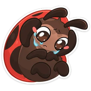 😭 เต่าทอง, แมลง, น่ารัก, ร้องไห้, เศร้า, สติกเกอร์, การ์ตูน telegram sticker