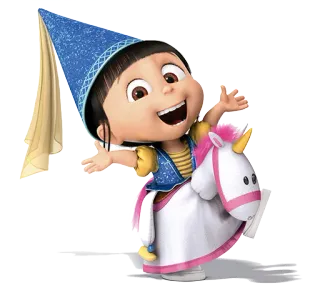 😘 Agnes Despicable Me cartoon, girl, unicorn, princess, cute, happy, animation telegram sticker