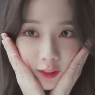 🥟 mujer, cara, retrato, belleza, maquillaje, coreana whatsapp sticker