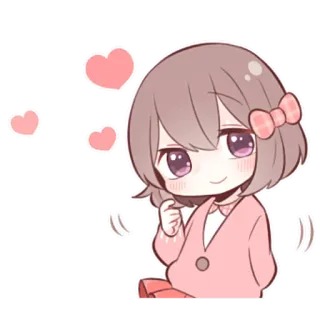 😊 anime girl, cute, hearts, cartoon, kawaii, sticker telegram sticker