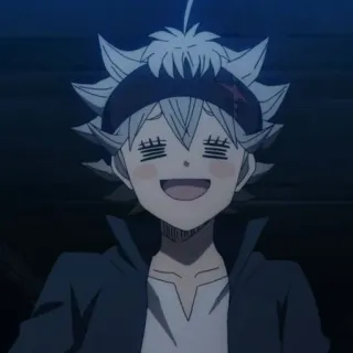 🎻 Asta Black Clover anime, manga, Asta, Black Clover, smiling, happy telegram sticker