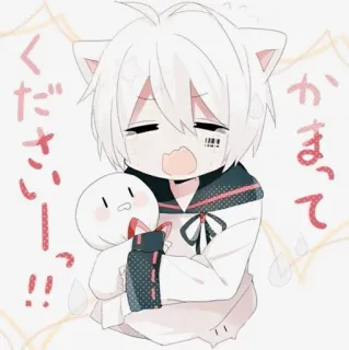 🌸 かまってくださいー！！ Anime, Telinga kucing, Imut, Manga telegram sticker
