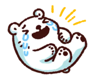 😂 북극곰, 울음, 슬픈, 만화, 동물, 스티커 telegram sticker