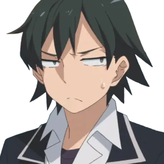 😒 Anime, Adesivo, Presunçoso, Rosto, Expressão telegram sticker