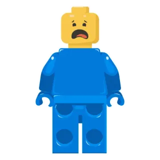 😨 Lego, sedih, mainan, biru, kartun, karakter whatsapp sticker