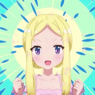 🤩 อนิเมะ, ผมบลอนด์, การ์ตูน, น่ารัก, ประกาย telegram sticker