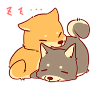 🐶 หมา, สัตว์, น่ารัก, นอนหลับ, มิตรภาพ, สัตว์เลี้ยง telegram sticker