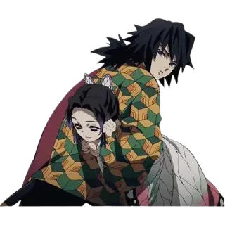 🎭 Giyu Tomioka Demon Slayer anime, demon slayer, giyu tomioka, shinobu kocho, manga whatsapp sticker