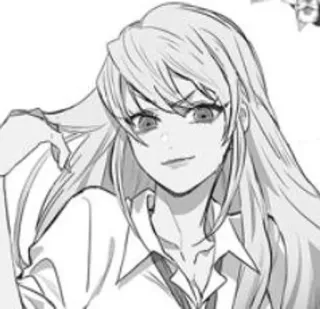 🌟 Anime, Mangá, Feminino, Cabelo comprido, Ilustração, Garota telegram sticker