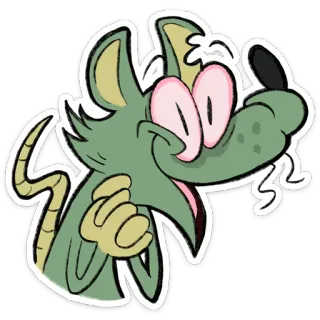 ⭐ 만화, 동물, 쥐, 행복한, 캐릭터, 웃긴 whatsapp sticker