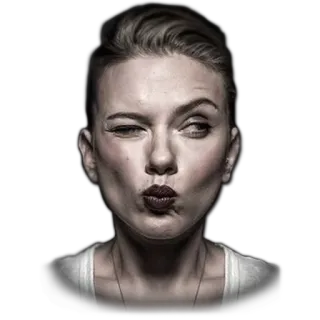 😙 face, wink, pout, scarlett johansson, woman, celebrity telegram sticker