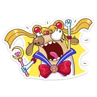 🥳 Sailor Moon parodi, lucu, kartun, Sailor Moon, anime whatsapp sticker