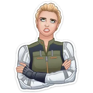 😕 Black Widow Black Widow, Marvel, Superhéroe, Dibujos animados, Mujer, Personaje telegram sticker