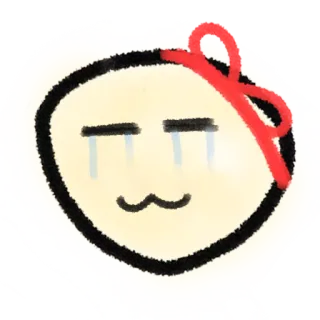 😭 kawaii, schattig, gezicht, personage, strik, tranen telegram sticker