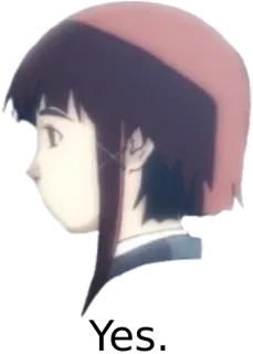 👍 Iwakura Lain Serial Experiments Lain Anime, Personaggio, Ragazza, Lain, Iwakura telegram sticker