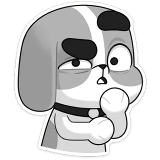 🤔 dog, cartoon, sticker, expression, cute, funny telegram sticker