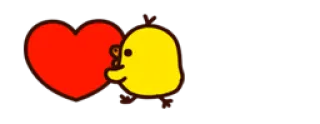 ❤ หัวใจ, ความรัก, การ์ตูน, สีเหลือง, น่ารัก telegram sticker