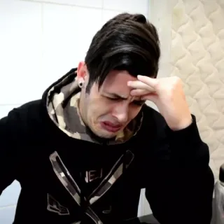 😔 sad, man, worried, frustrated, emotional whatsapp sticker