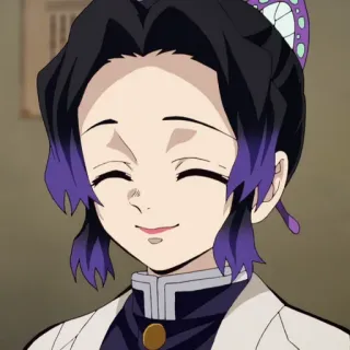 😌 Shinobu Kocho Demon Slayer Anime, Demon Slayer, Shinobu Kocho, Personnage, Sourire, Portrait telegram sticker
