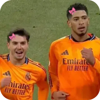 💋 Brahim Diaz and Jude Bellingham Real Madrid Emirates FLY BETTER telegram sticker