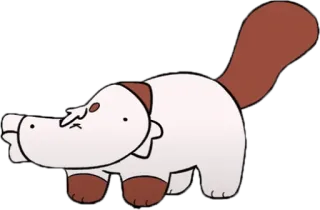 🤤 animal, cartoon, cute, creature, brown, white telegram sticker