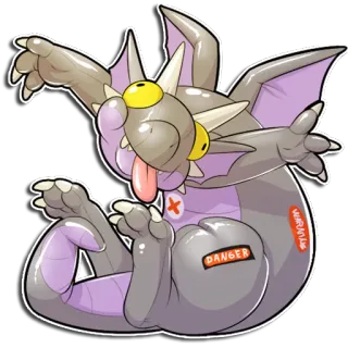 😅 DANGER monster, creature, sticker, danger, warning, cartoon telegram sticker