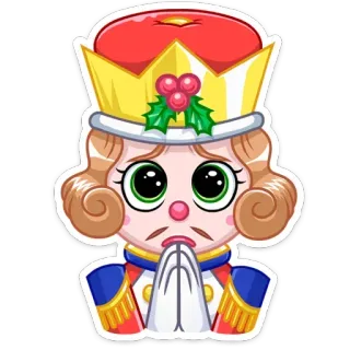 🙏 นัทแครกเกอร์, ทหารของเล่น, คริสต์มาส, วันหยุด, การ์ตูน, ภาพประกอบ whatsapp sticker