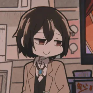 😇 Osamu Dazai Bungo Stray Dogs Anime, Chibi, Bungo Stray Dogs, Dazai Osamu, Personnage, Manga whatsapp sticker