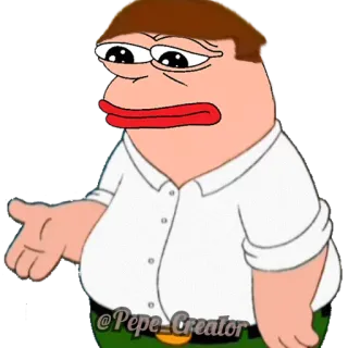 🐸 @Pepe_Creator Pepe, Peter Griffin, Meme, Drôle, Dessin animé, Parodie telegram sticker