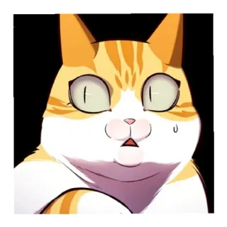 😧 Katze, verängstigt, Cartoon, Tier, Haustier, überrascht telegram sticker