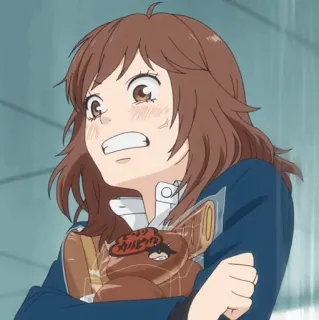 🥡 どなり anime, angry, upset, bread telegram sticker