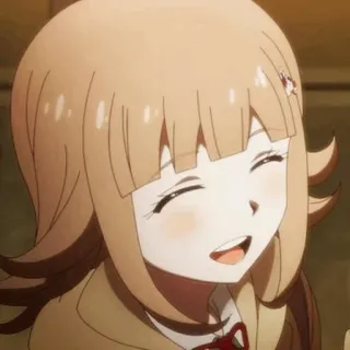 🌸 Chiaki Nanami Danganronpa anime, videojuego, Danganronpa, Chiaki Nanami, chica, sonriendo telegram sticker