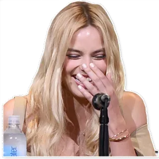 😆 femme, rire, blonde, personne, joie, heureuse whatsapp sticker