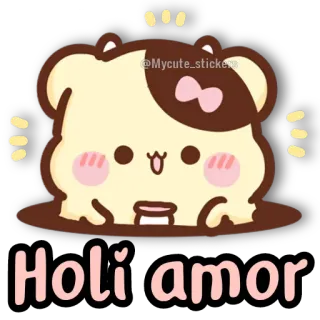 🐻 Holi amor schattig, dier, groet, liefde, hoi, cartoon telegram sticker