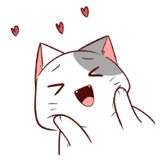 🥰 cat, cute, anime, love, hearts telegram sticker